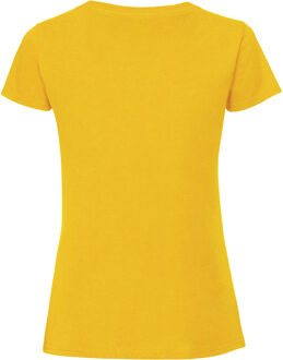 Fruit of the Loom Vrouwen / Dames Fit Ringgesponnen Premium Tshirt (Zonnebloem) Geel - XL