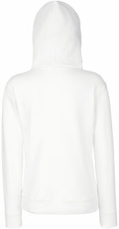 Fruit of the Loom Vrouwen Dames Fit Sweatshirt Met Capuchon / Hoodie (Wit) - maat