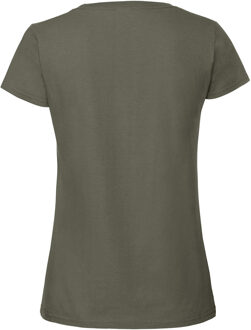 Fruit of the Loom Vrouwen / Dames Ringgesponnen Premium T-Shirt (Diep groen) - 2XL