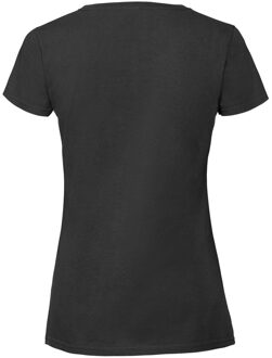 Fruit of the Loom Vrouwen / Dames Ringgesponnen Premium T-Shirt (Jet Zwart) - maat S