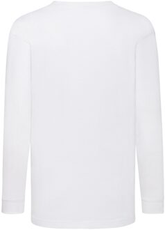 Fruit of the Loom Waardevol kinder/T-shirt met lange mouwen (Wit)