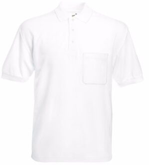 Fruit of the Loom Wit poloshirt korte mouw voor heren 2XL (56)