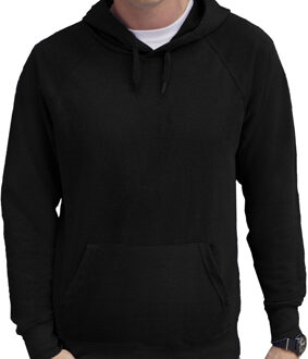 Fruit of the Loom Zwarte hoodie / sweater met capuchon - heren - raglan - basics - hooded sweatshirts 2XL (EU 56)