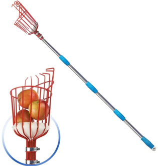 Fruit Picker 260cm Adjustable Deep Basket Convenient Harvesting Fruit Collector Catcher Apple Peach Picking Garden Tools