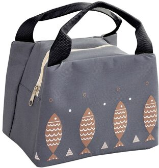 Fruit Picknick Diner Opslag Koeltas Vis Voedsel Isolatie Lunch Handtas Koud Draagbare Zware Ijs Pouch grijs-1