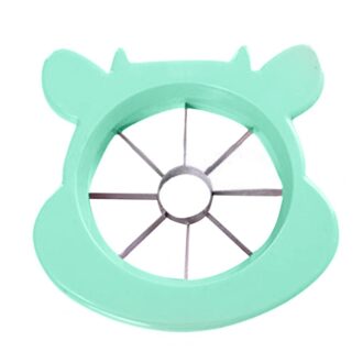 Fruit Slicer Watermeloen Cantaloupe Divider Met Handvat Cartoon Patroon Multifunctionele Rvs Peer Appels Corer Cutter groen