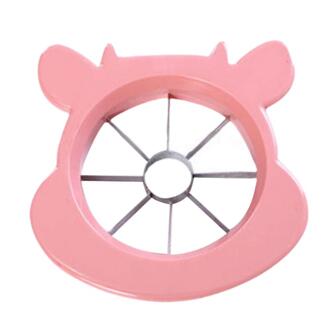 Fruit Slicer Watermeloen Cantaloupe Divider Met Handvat Cartoon Patroon Multifunctionele Rvs Peer Appels Corer Cutter Roze