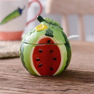 Fruit Stijl Suikerpot Thuis Keuken Set Ceramica Zout Kruiderij Pot Potten Suiker Container Honing Jar Kruiden Blikjes 1