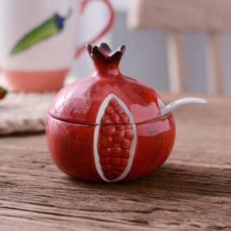 Fruit Stijl Suikerpot Thuis Keuken Set Ceramica Zout Kruiderij Pot Potten Suiker Container Honing Jar Kruiden Blikjes 7