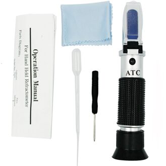 Fruit Suiker Handheld Refractometer Automatische Temperatuurcompensatie/Brix 0-32% Suiker Concentratie/Zwart-Zilver
