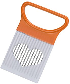 Fruit Tomaat Groenten Slicer Snijden Aid Houder Gids Snijden Cutter Veilig Vork Roestvrij Staal Vlees Naald Fruit Gereedschap oranje