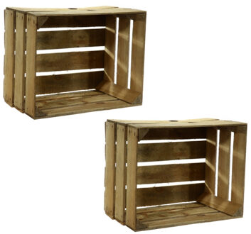 Fruitkist - Set van 6x stuks - gebruikt - decoratie en opbergkist - 30 x 40 x 50 cm - hout