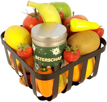 Fruitmand Beterschap met blikje drop krijtjes