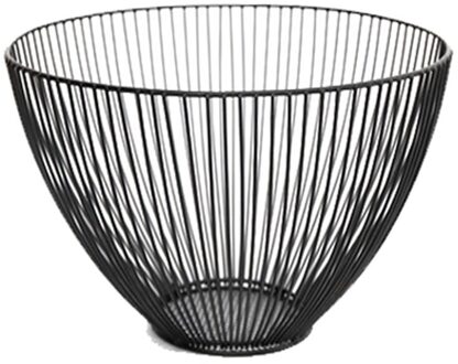 Fruitmand Container Kom Ijzerdraad Mand Fruit Groente Opslag Houder Snack Lade Kom Tafel Opslag Fruitmand Drainage zwart high