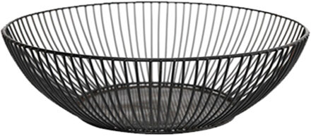 Fruitmand Container Kom Ijzerdraad Mand Fruit Groente Opslag Houder Snack Lade Kom Tafel Opslag Fruitmand Drainage zwart kort