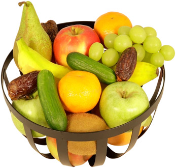 Fruitmand in luxe stalen mand Ø 25cm X H 14cm