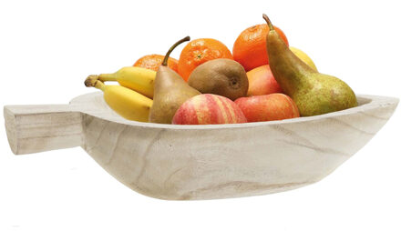 Fruitschaal blad hout 39 cm