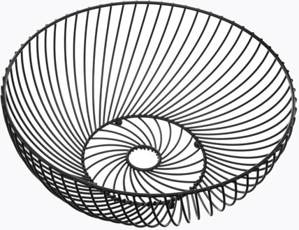 Fruitschaal/fruitmand - zwart - metaal - D30 cm - draadmand