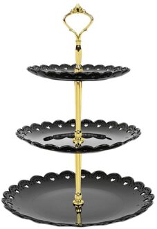 Fruitschaal Huishoudelijke Plastic Snack Schotel Servies Dessert Lade Wedding Party Drie-Tier Fruit Lade Huishouden Fruitschaal # W