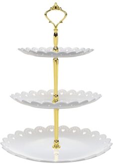 Fruitschaal Huishoudelijke Plastic Snack Schotel Servies Dessert Lade Wedding Party Drie-Tier Fruit Lade Huishouden Fruitschaal # W