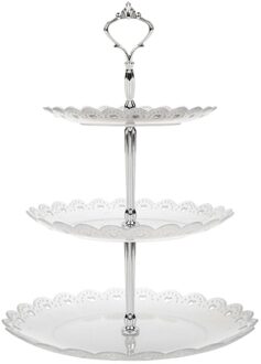 Fruitschaal Huishoudelijke Plastic Snack Schotel Servies Dessert Lade Wedding Party Drie-Tier Fruit Lade Huishouden Fruitschaal # W