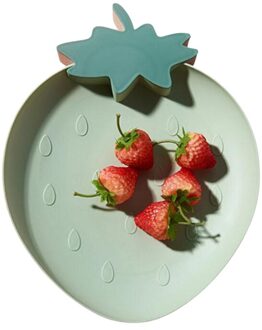 Fruitschaal Plastic Snack Dessert Gerechten Taart Snoep Schotel Banaan Wortel Aardbei Kinderen Plaat Servies Thuis Party Platen groen aardbei