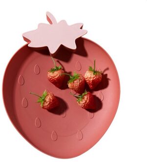 Fruitschaal Plastic Snack Dessert Gerechten Taart Snoep Schotel Banaan Wortel Aardbei Kinderen Plaat Servies Thuis Party Platen rood aardbei