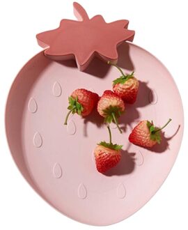 Fruitschaal Plastic Snack Dessert Gerechten Taart Snoep Schotel Banaan Wortel Aardbei Kinderen Plaat Servies Thuis Party Platen roze aardbei