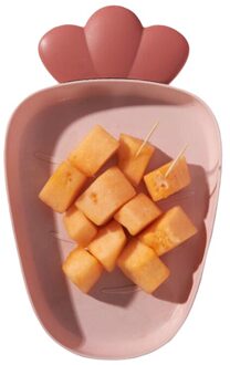 Fruitschaal Plastic Snack Dessert Gerechten Taart Snoep Schotel Banaan Wortel Aardbei Kinderen Plaat Servies Thuis Party Platen roze radish