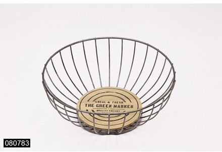 Fruitschaal spijlen metaal/MDF 28cm