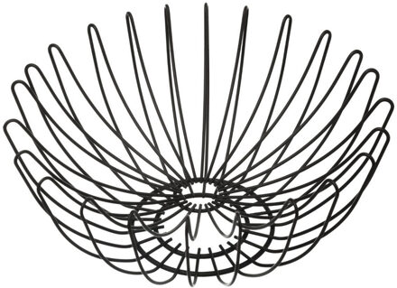 Fruitschaal - zwart - metaal - 35 cm - fruitmand - rond