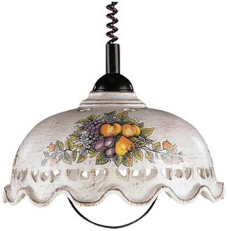 Fruta hanglamp met kap van keramiek beige, gekleurd, bruin