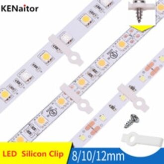 Fs 50Pcs Led Connector Silicon Clip Met Schroeven Voor 8Mm 10mm12mmPCB Niet-waterdichte 3528 5050 5630 led Strip Beugel Klem 50stk 12mm for ip20