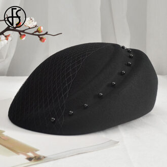 Fs Vintage Wol Fedora Hoed Vrouwen Rode Kerk Tovenaar Hoeden Roze Zwart Bruiloft Hoed Lady Vilt Mesh Gaas Kralen pillendoosjepet