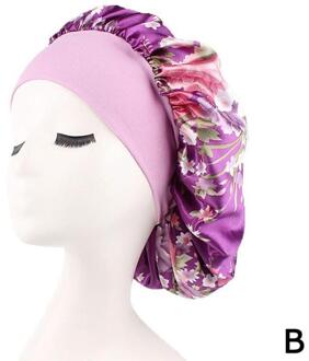 Fshion Vrouwen Satijn Nachtrust Cap Haar Motorkap Hoed Zijde Head Cover Brede Elastische Band Douche Cap