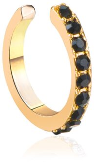 Fsunion 2022 Mode Clip Op Oorbellen Crystal Oor Manchet Niet Doorboord Oorbellen Nose Ring Voor Vrouwen Oorbellen Punk Rock earcuff goud zwart