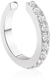 Fsunion 2022 Mode Clip Op Oorbellen Crystal Oor Manchet Niet Doorboord Oorbellen Nose Ring Voor Vrouwen Oorbellen Punk Rock earcuff zilver wit