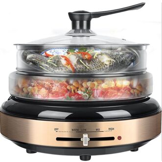 Ft-01 4-5L 1300W 220V Multi-Functionele Multicooker Elektrische Pot Roestvrij Staal Huishoudelijke Elektrische Fornuis stoomboot Koekenpan