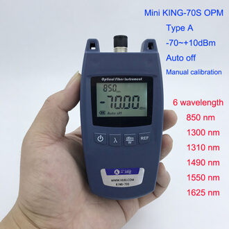 Ftth Mini Optische Power Meter King-70S Type Een Opm Glasvezel Kabel Tester -70dBm ~ + 10dBm Sc/fc Universele Interface Connector