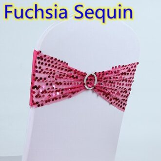 Fuchsia Kleur Luxe pailletten Stoel Sjerp Bruiloft Decoratie Lycra Spandex Sjerp Fit Alle Stoelen ronde gesp party hotel