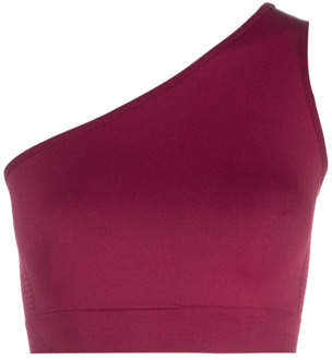 Fuchsia One-Shoulder Cropped Top Rick Owens , Pink , Dames - L,M