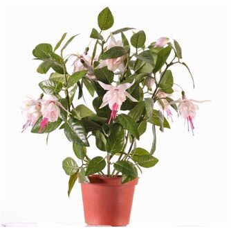 Fuchsia plant in potje 30 cm roze - Kunstplanten Groen