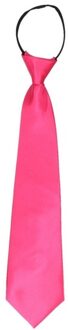 Fuchsia roze stropdas 40 cm verkleedaccessoire voor dames/heren