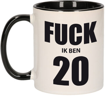 Fuck ik ben 20 mok zwart wit 300 ml