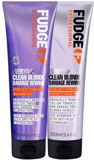 Fudge Shampoo en Conditioner Fudge Everyday Clean Blonde Damage Rewind Violet-Toning Duo 2 x 250 ml