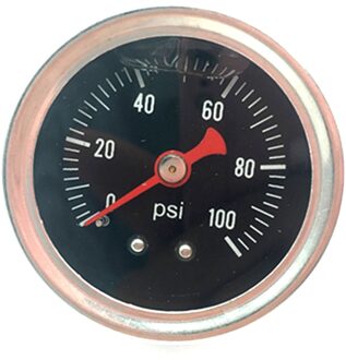 Fuel Pressure Regulator gauge 0-100 PSI/bar Vloeibare Vullen chrome brandstof/olie Gauge