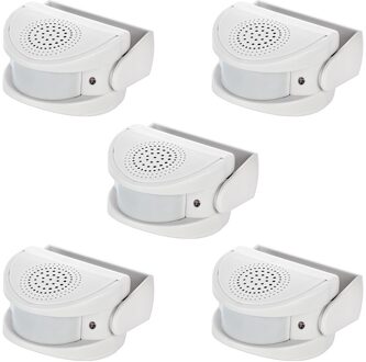 Fuers 32 Nummers Draadloze Gast Welkom Chime Alarm Deurbel Pir Motion Sensor Voor Winkel Entry Beveiliging Alarm Deurbel 5 stk