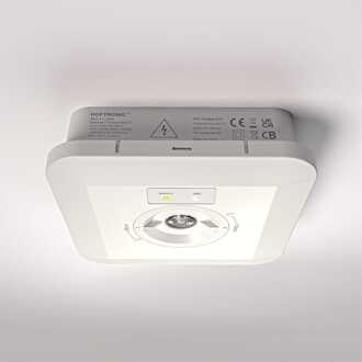 Fuga - LED Opbouwspot Rond Noodverlichting Wit - 3 Watt 280 Lumen - Verwisselbare lens - IP65 waterdicht - 3 uur noodaccu (3300 mAh) - 6500K daglicht wit - Autotest functie