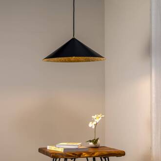 Fuji hanglamp, composietvezel, zwart/goudkleurig, Ø 50 cm zwart, goud