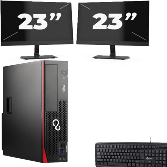 Fujitsu Esprimo D757 SFF - Intel Core i5-6e Generatie - 8GB RAM - 256GB SSD - Windows 11 + 2x 23 inch Monitor